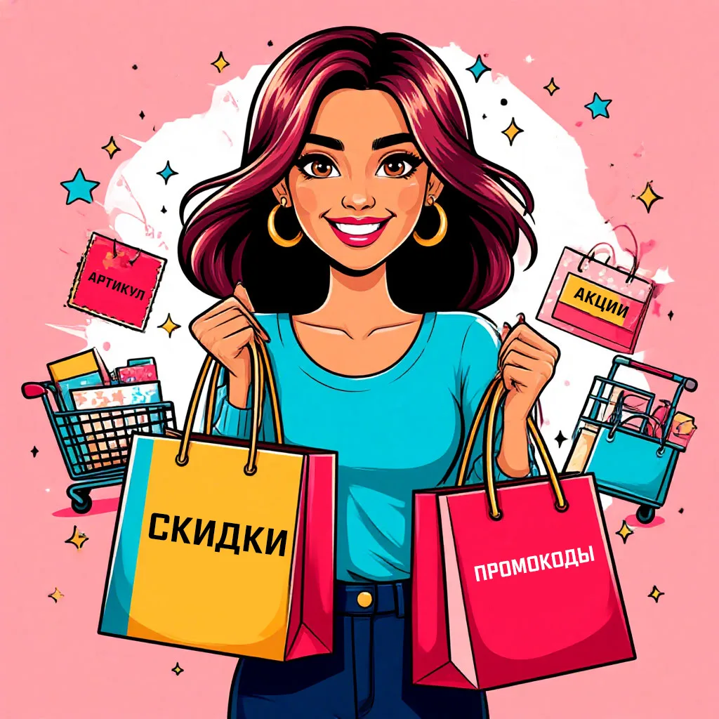 Иконка Канал СКИДКИ и ПРОМОКОДЫ: акции ВБ, ОЗОН, Магнит косметик, магазины — портал Max